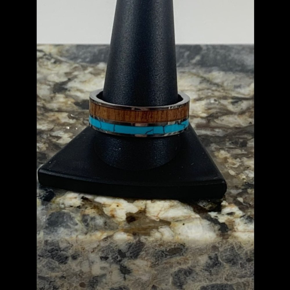 Tungsten size 12.5 wood inlay ring